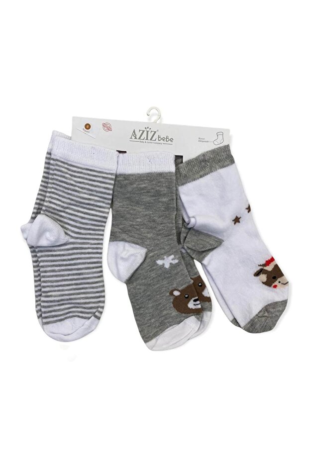 Unisex Children's Socks 3-Piece Gray