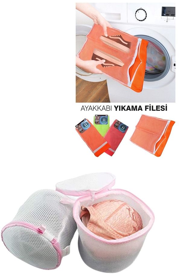 ® Sütyen Yıkama Filesi Hassas Çamaşır Yıkama Aparatı Ve Ayakkabı Terlik Yıkama Filesi - 2