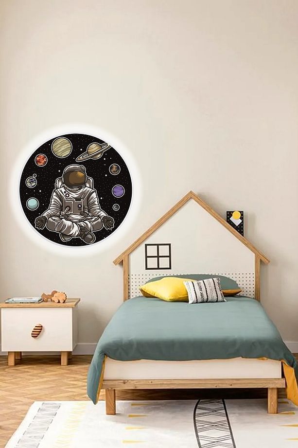 Space, Astronot Aplik-led Aplik-25watt-30cm Çap, Çocuk Odası Aplik, Aplik Modelleri, Trendyol Aplik - 4