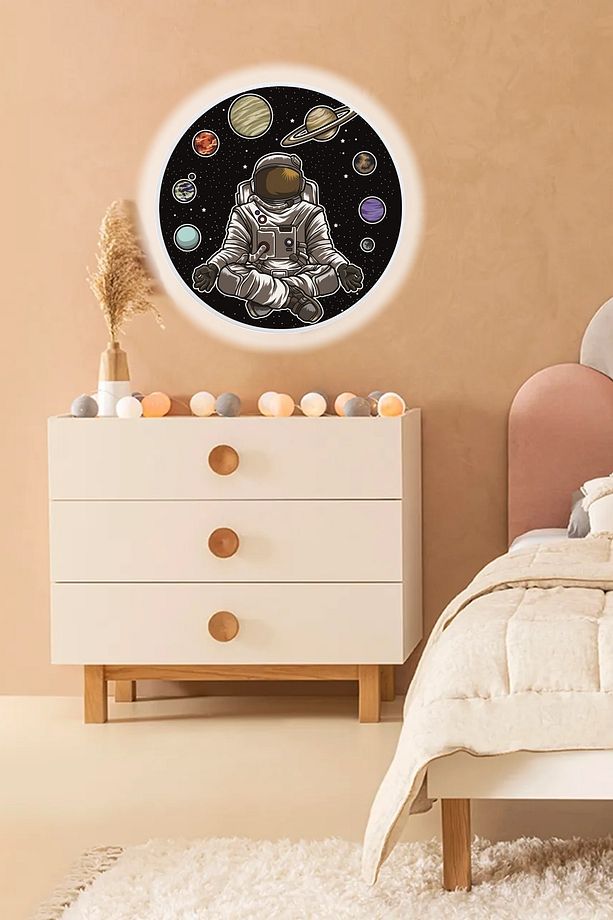 Space, Astronot Aplik-led Aplik-25watt-30cm Çap, Çocuk Odası Aplik, Aplik Modelleri, Trendyol Aplik - 8