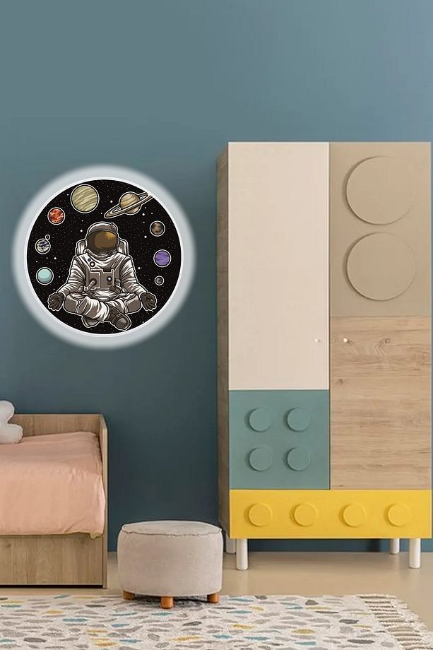 Space, Astronot Aplik-led Aplik-25watt-30cm Çap, Çocuk Odası Aplik, Aplik Modelleri, Trendyol Aplik - 9