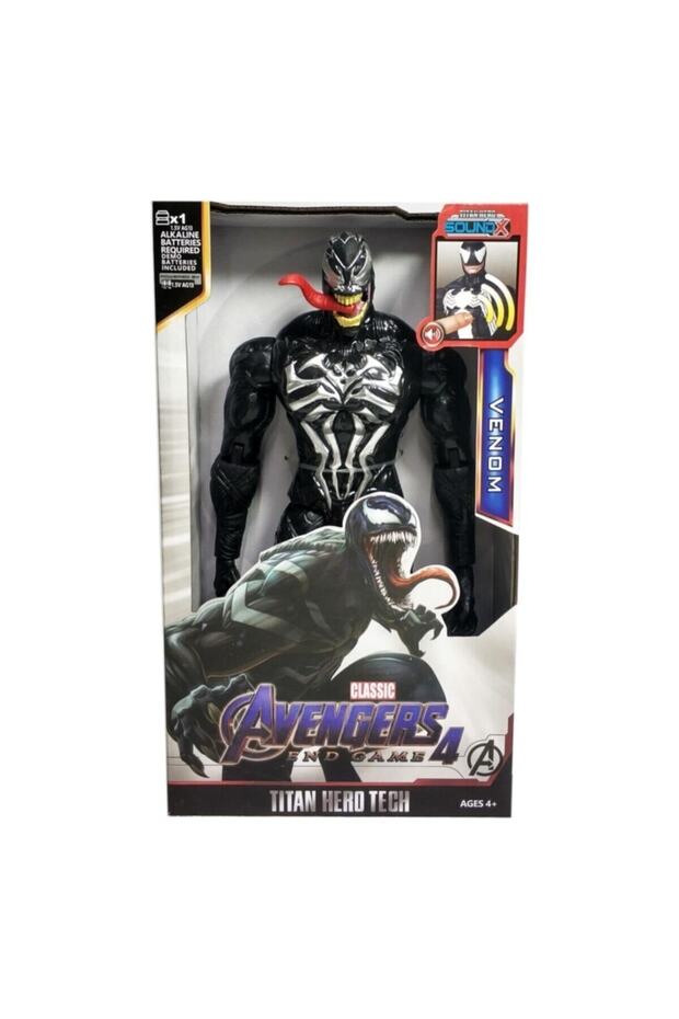 Sesli Işıklı Avengers Yenilmezler Karakter Figür Oyuncak Venom Siyah 30 cm Kl-8818 - 1