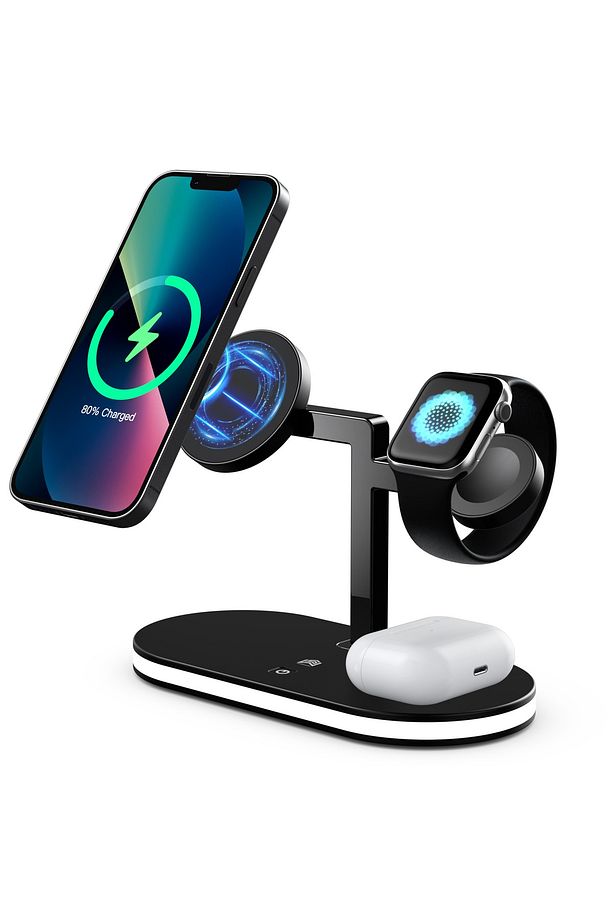 omx 15w Hızlı Şarj Standı Iphone Watch  Gece Lambalı Kablosuz Şarj Istasyonu gextrx 976748 - 1