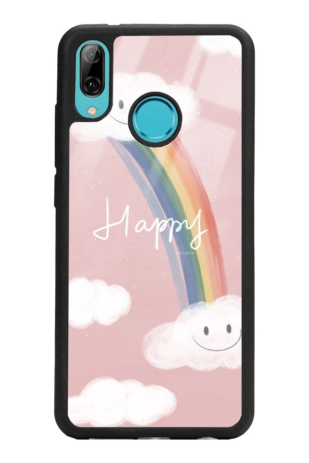 حافظة هاتف هواوي P20 Lite بتصميم Happy Cloud لامعة