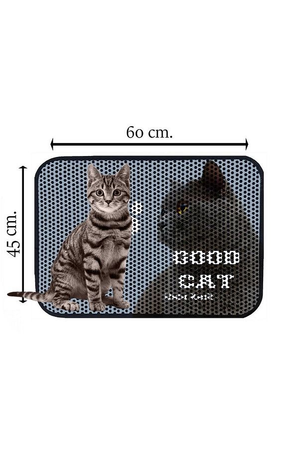 Elekli Desenli Kedi Tuvalet Önü Paspası 60 X 45 Cm Good Cat - 2