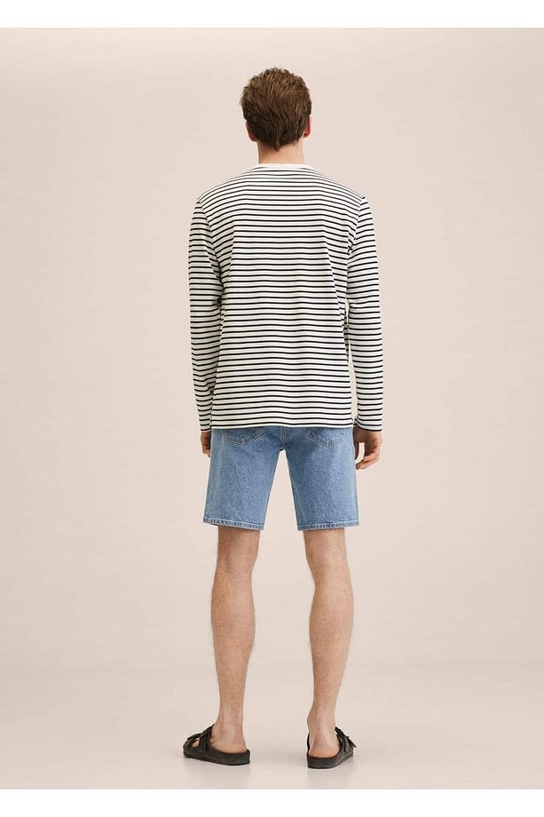 Regular Fit Denim Bermuda Şort - 4