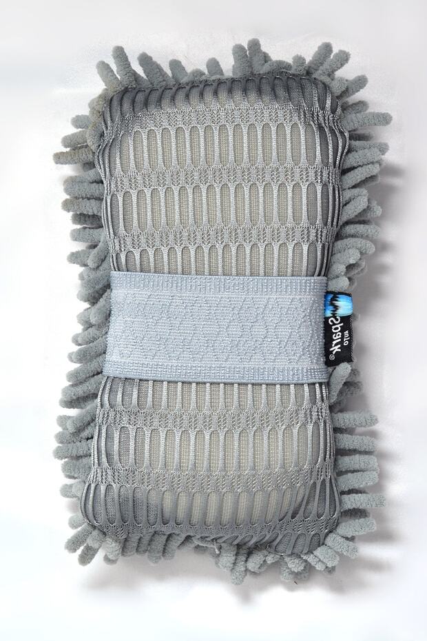 (1 Adet) 7040 Mikrofiber Şönil Oto Temizlik & Yıkama Ve Kurulama Süngeri 8x23 Cm. Gri - 3