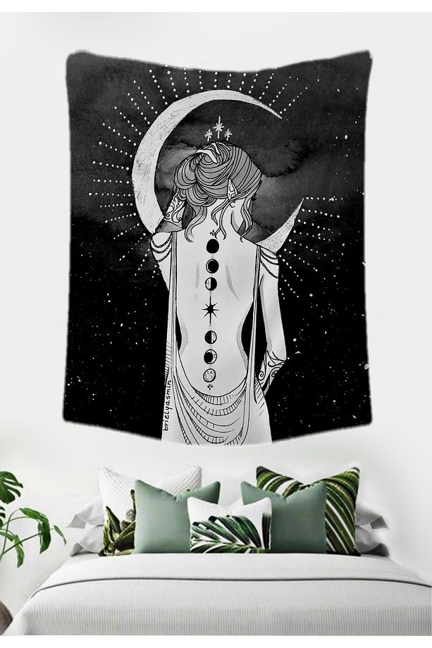 Ay Kız Duvar Örtüsü Duvar Halısı Tapestry (70X100, 100X140, 140X200) - 1