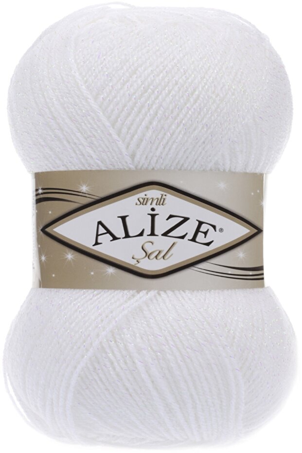 Simli Şal - 55 Beyaz - 1