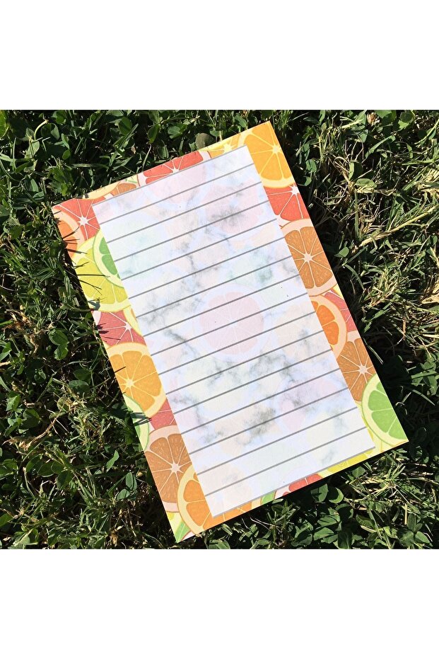 Orange Patterned Note Paper - 1