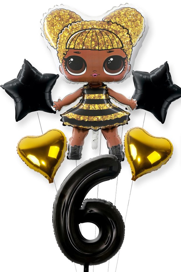 Licensed Queen Bee Lol Baby Balloon Black Figure Balloon Set Lol Surprise Black Figure Balloon