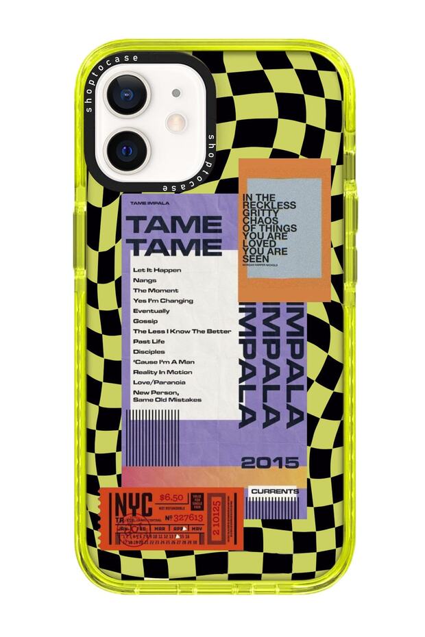 iPhone 11 Compatible Yellow Impact Checkers Tame Design Phone Case
