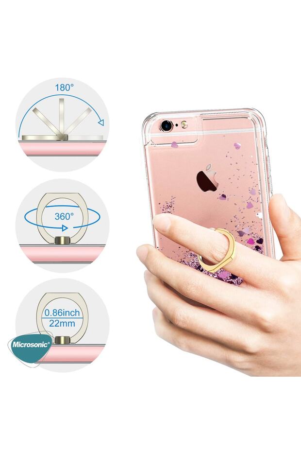 Xiaomi Redmi Note 8 Kılıf Glitter Liquid Holder Mor - 14