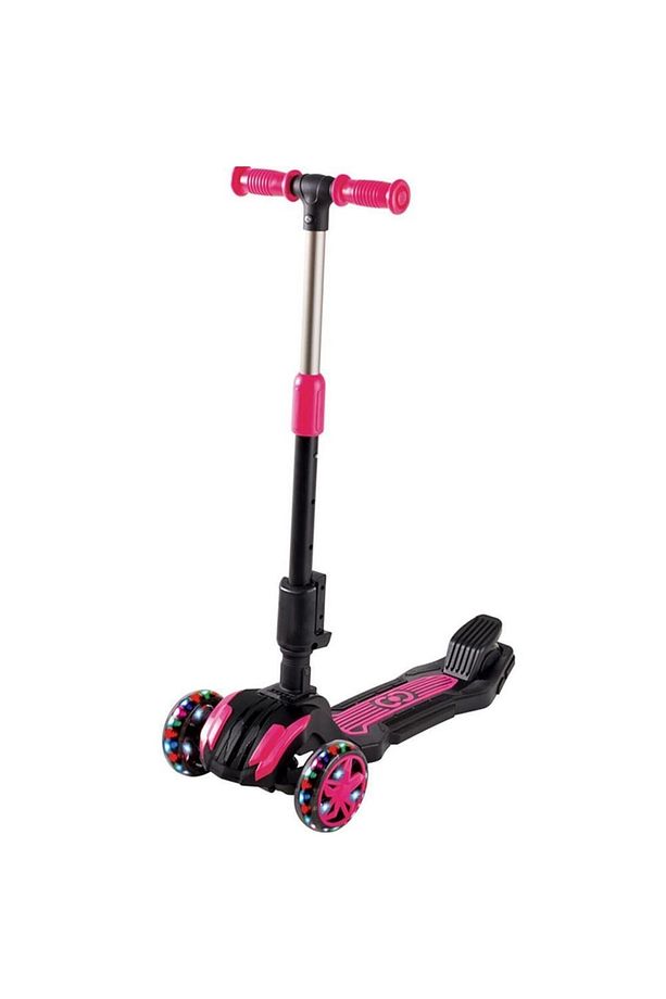 Süper Sağlam Oturmalı Skutır Cool Wheels Led Işıklı Oturaklı Pembe Combo Scooter - 2