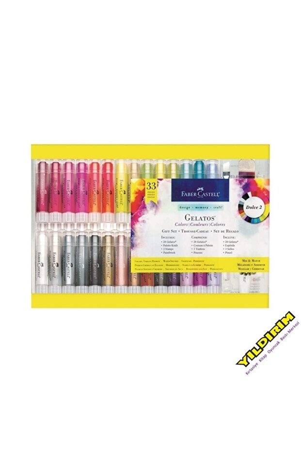 Gelatos 33 Color Rotating Crayon Crayons+spatula+brush+pattern Molds+pallet Knife