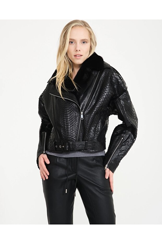 Siyah Deri Ceket - 1