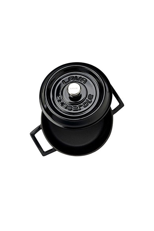 24cm Yuvarlak 28cm Sığ 2li Demir Döküm Tencere Seti Siyah - 5