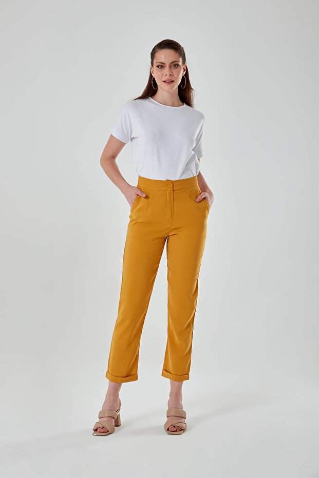 Side Pocket Double Leg Saffron Trousers