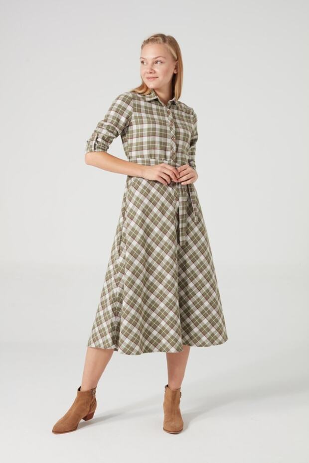 Juliet Plaid Shirt Dress