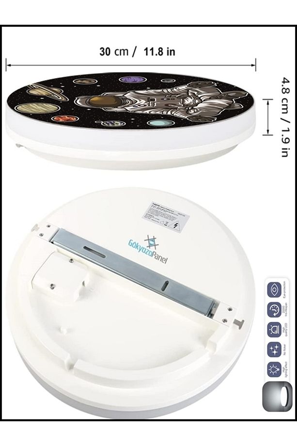 Space, Astronot Aplik-led Aplik-25watt-30cm Çap, Çocuk Odası Aplik, Aplik Modelleri, Trendyol Aplik - 6