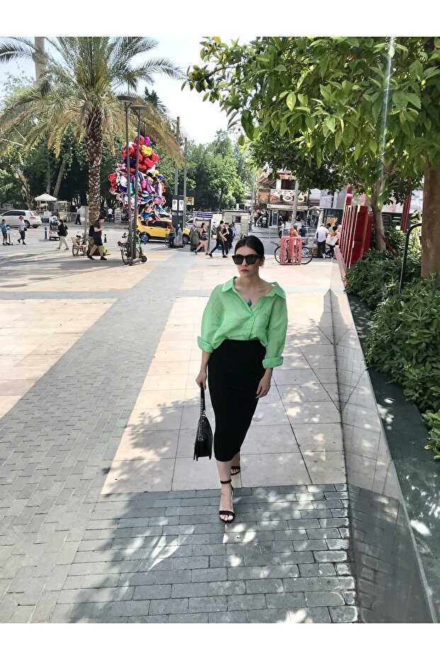 Yeşil Oversize Gömlek