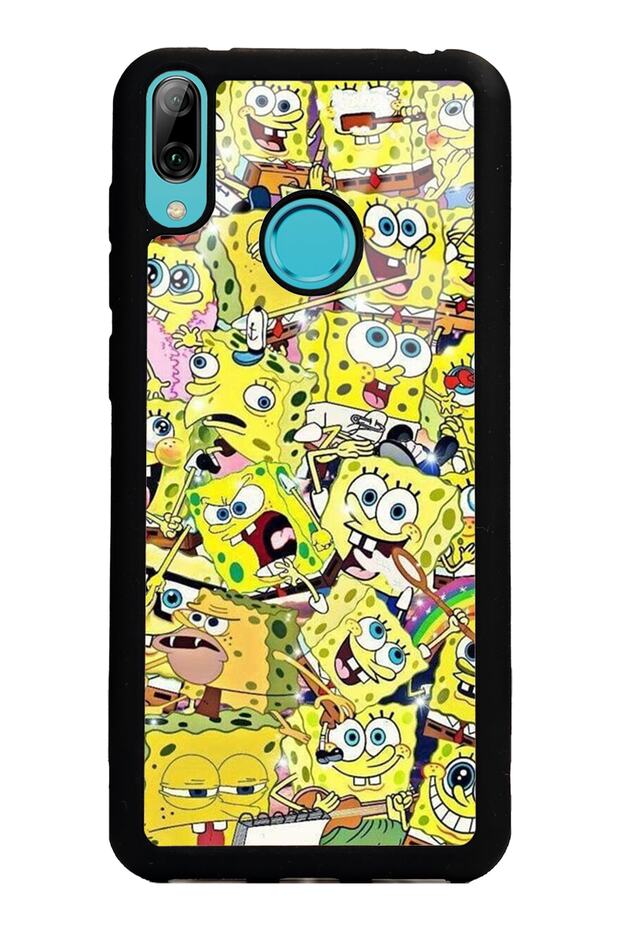 Huawei Y7 (2019) Glossy Phone Case with Sponge Bob Design