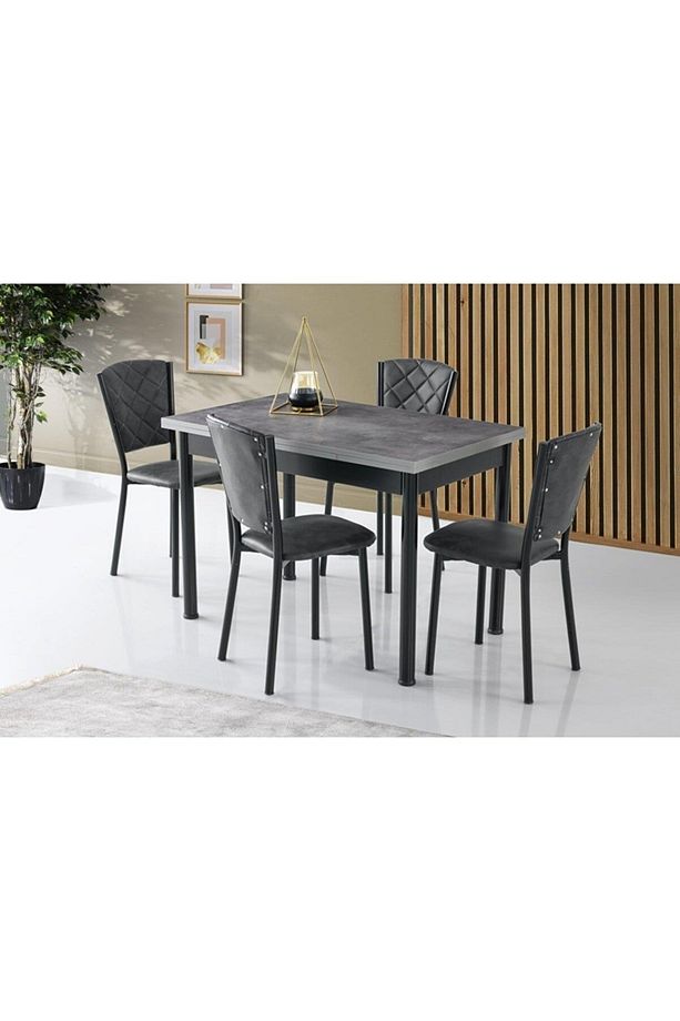 Smart Açılır Mutfak Masası Ve 4 Adet Sandalye Takımı 70*110cm - 1