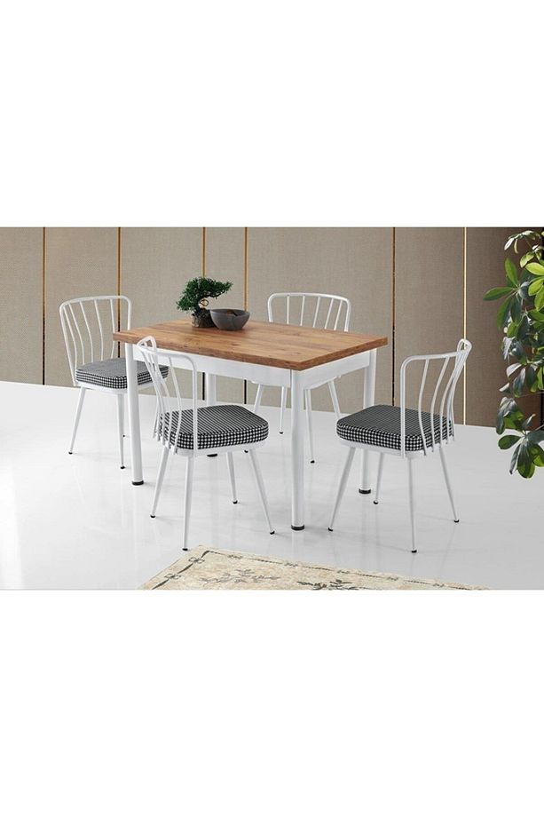 Smart Açılır Mutfak Masası Ve 4 Adet Sandalye Takımı 70*110cm - 1