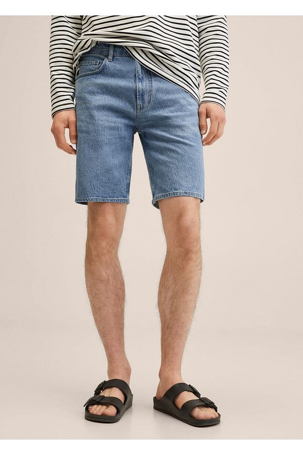 Regular Fit Denim Bermuda Şort - 1