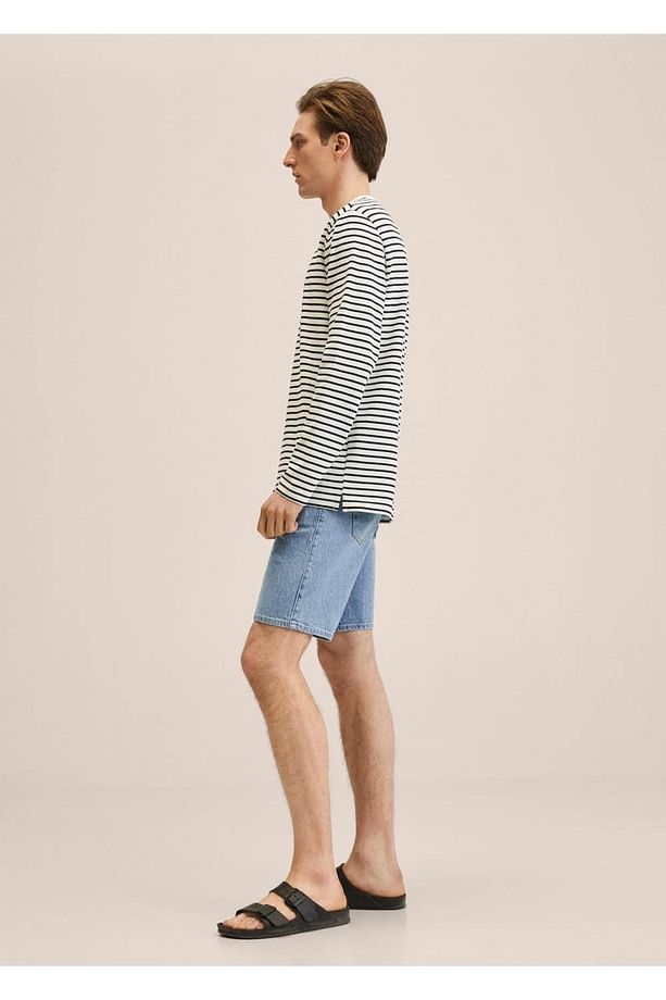 Regular Fit Denim Bermuda Şort - 7