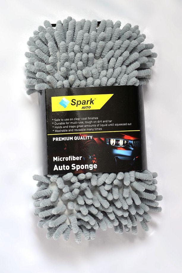 (1 Adet) 7040 Mikrofiber Şönil Oto Temizlik & Yıkama Ve Kurulama Süngeri 8x23 Cm. Gri - 7