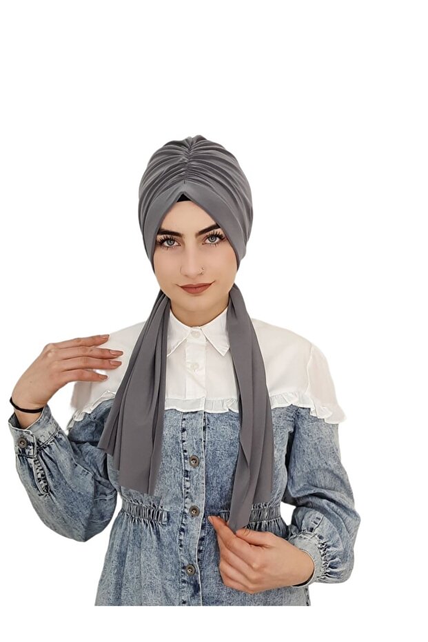 تصميم جاهز للشال باللون الرمادي