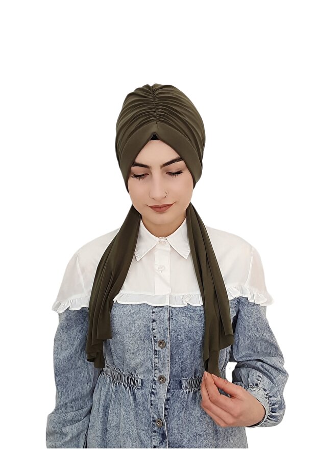 تصميم جاهز بونيه شال بونيه كاكي