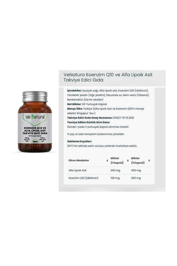 Koenzim Q10, Alfa Lipoik Asit 60 Kapsül + Üzüm Çekirdeği Ekstresi Multi Şurup 200 Ml - 2