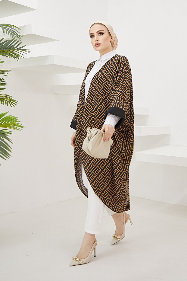 Patterned Loose Kimono - 3