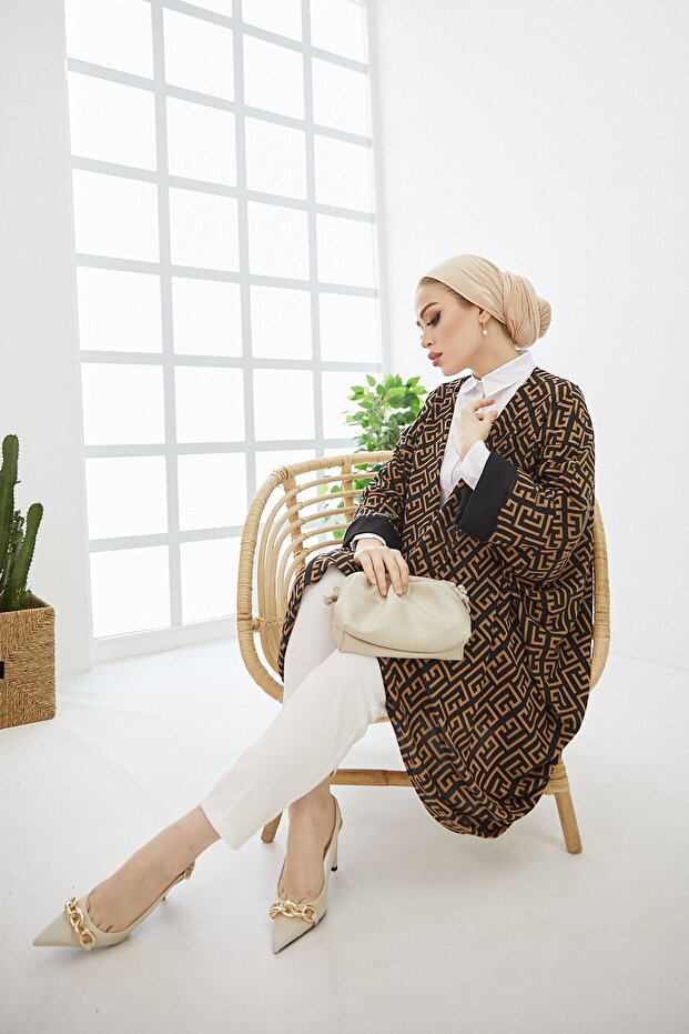 Patterned Loose Kimono - 5