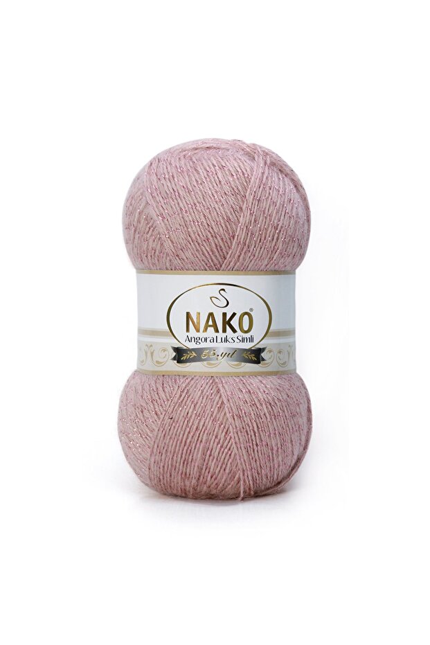 Pembe Angora Simli  Örgü İpi 10275 100 gr - 1