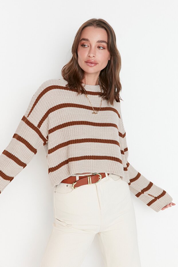 Stone Crop Basic Strickpullover mit Streifen TWOAW23KZ00390 - 8