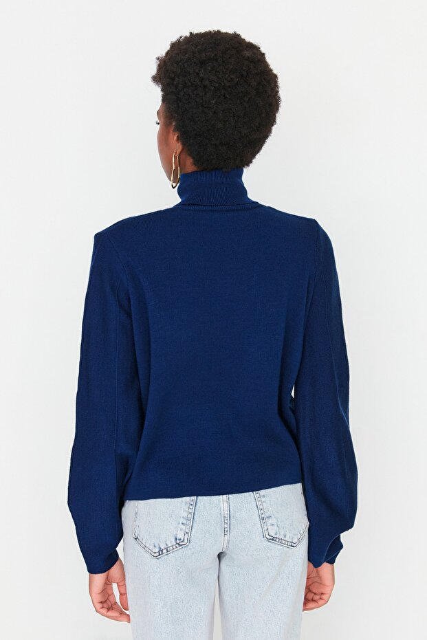 Marineblauer Basic Rollkragenpullover TWOAW21KZ0485 - 5