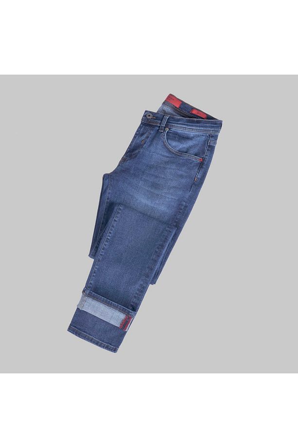 Interview Midas Dokuma Açık Mavi Denim Pantolon - 3