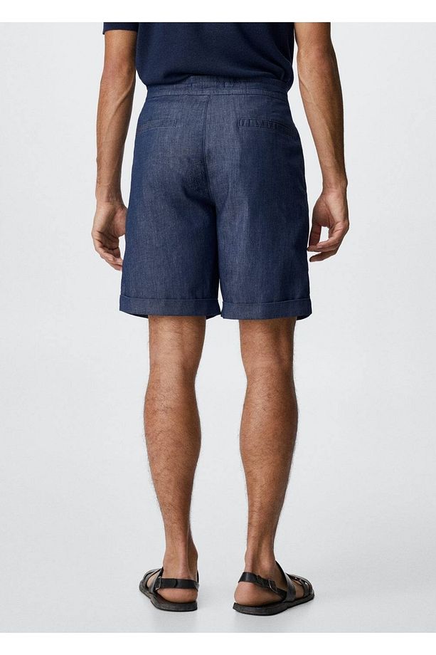 Ip Detaylı Denim Bermuda Şort - 4
