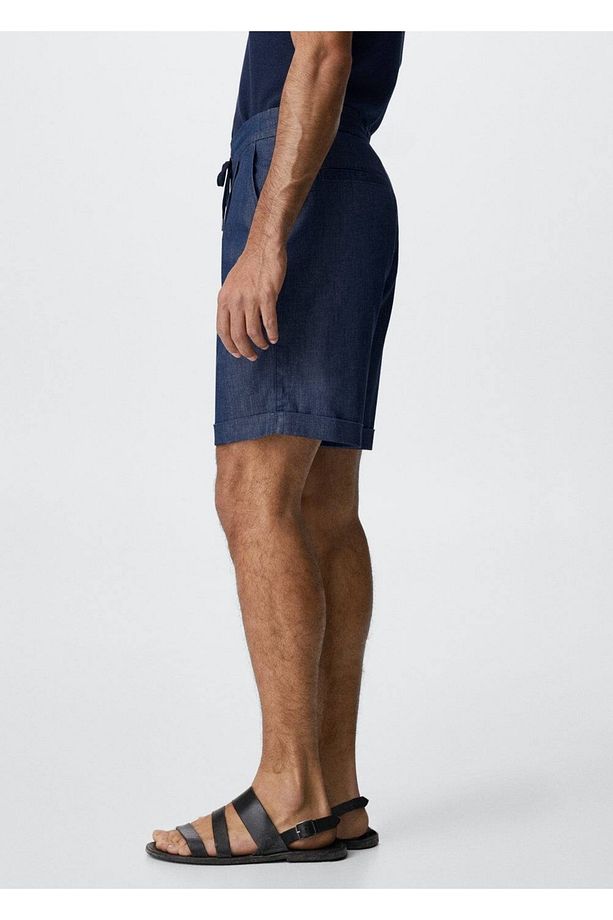 Ip Detaylı Denim Bermuda Şort - 5