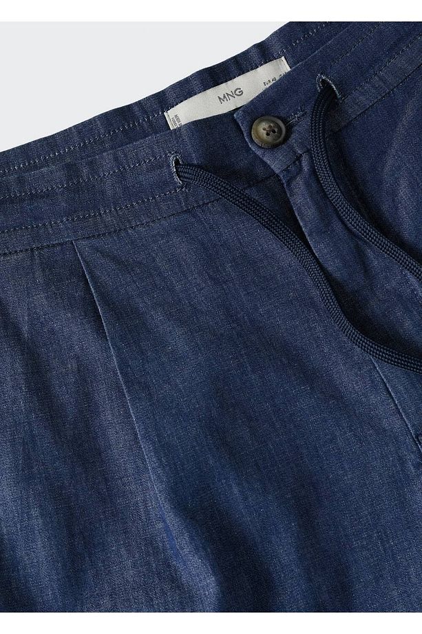 Ip Detaylı Denim Bermuda Şort - 6