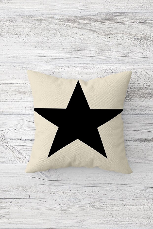 غطاء وسادة بسحاب مخفي مطبوع على الوجهين من Black Star، غطاء وسادة للمقعد