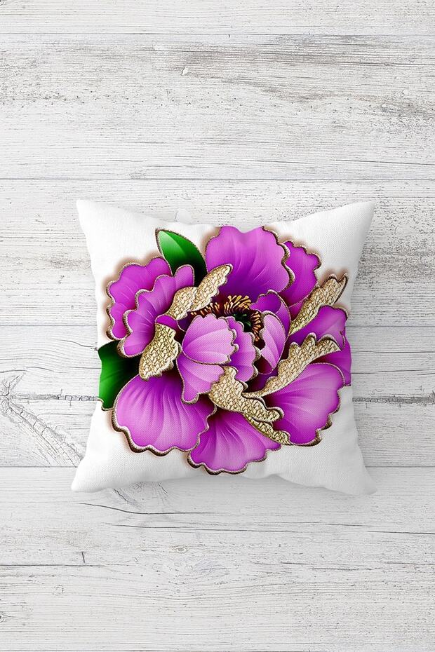 غطاء وسادة من Katmerli Roses مطبوع من جانب واحد وسحاب مخفي وغطاء وسادة للأريكة