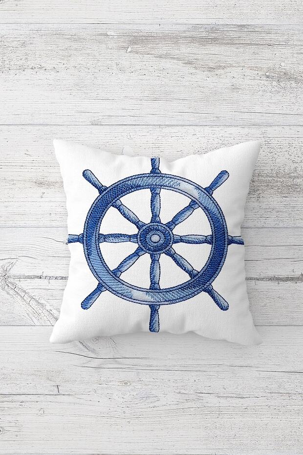 Rudder Patterned One Side Printed Hidden Zipper Pillow Case Throw Pillow Sofa Pillow Case