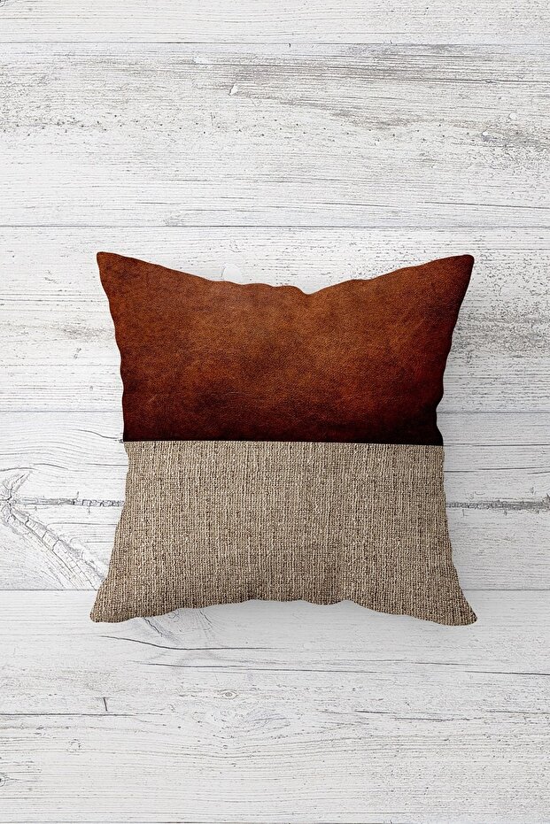 Jute Pattern Color Gradient One Side Printed Hidden Zipper Pillow Case Throw Pillow Seat Pillow Case - 1