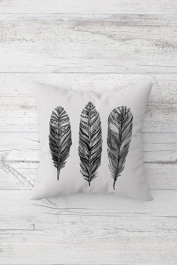 One Side Printed Hidden Zipper Decorative Pillowcase Throw Pillow Case Seat Pillowcase