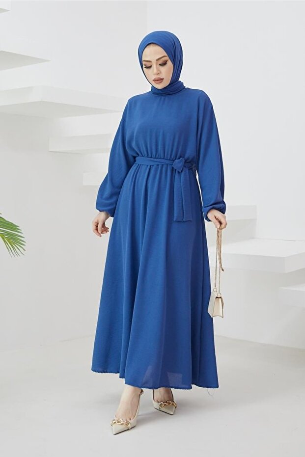 424-1aerobin Hijab Dress Indigo