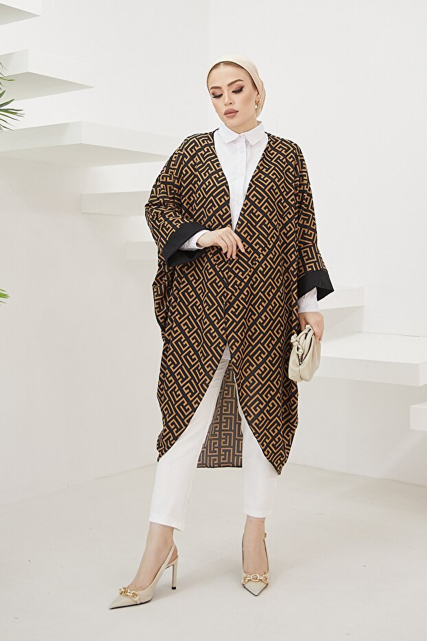 Patterned Loose Kimono - 1